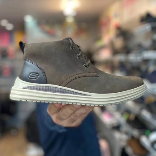 نیم بوت چرمی مردانه اسکچرز skechers 204670-choc